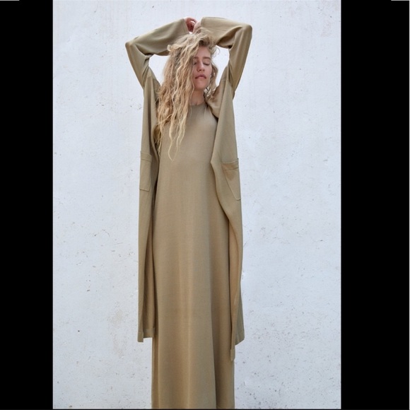 ZARA LONG KNIT JACKET WITH POCKETS | SIZE: L | NWT - Picture 5 of 9